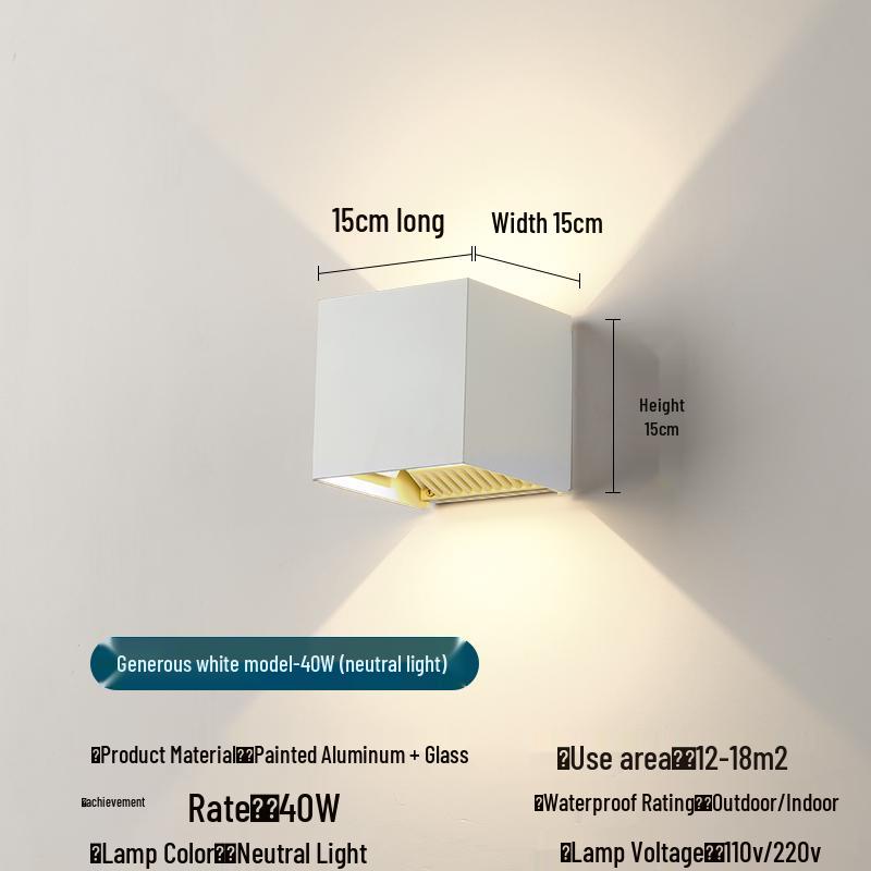 Waterproof LED Outdoor Double Head Wall Light, Super Bright for Villas, Courtyards, and Balconies.