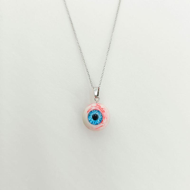 Gothic Demon Heart Eye Pendant Necklaces Resin Couple Keychain Pendant Halloween Backpack Decor Charms Jewelry Gifts