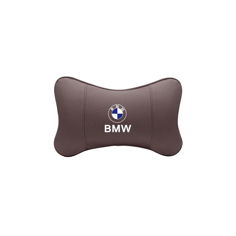 DJSA5 Car Seat Headrest Leather Neck Pillow For BMW Performance F11 G26 E91 F20 E46 E60 E70 E39 E36 Car Interior Accessories Keychain