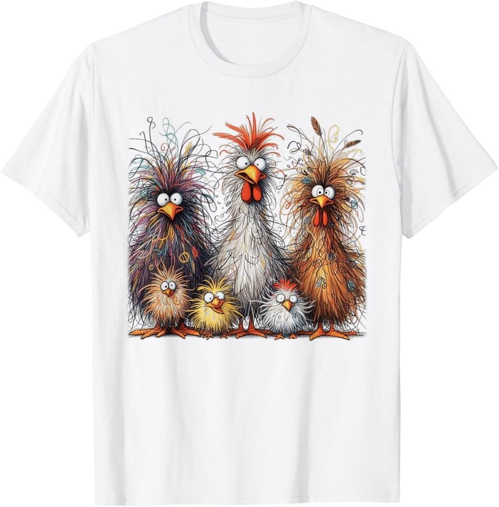 

Eagerlys Colorful Funny Chicken Art T-Shirt 4XL