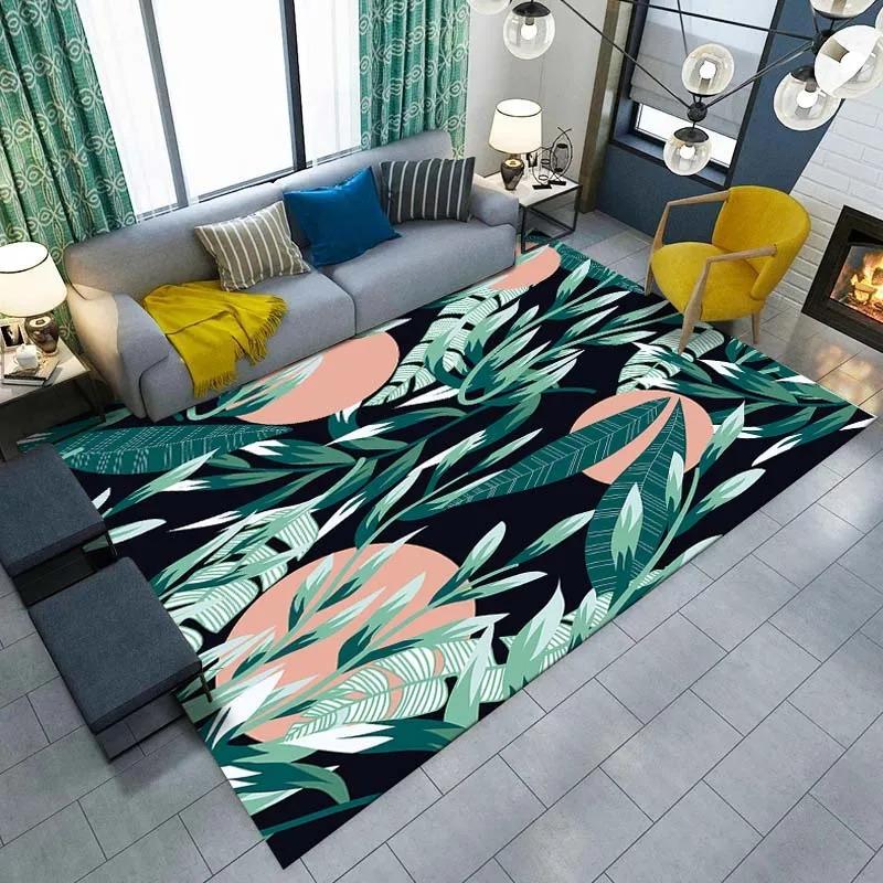 Tropical Plant Leaf Printed Floor Mat Door Front Decoration Home Living Room Floor Mat
