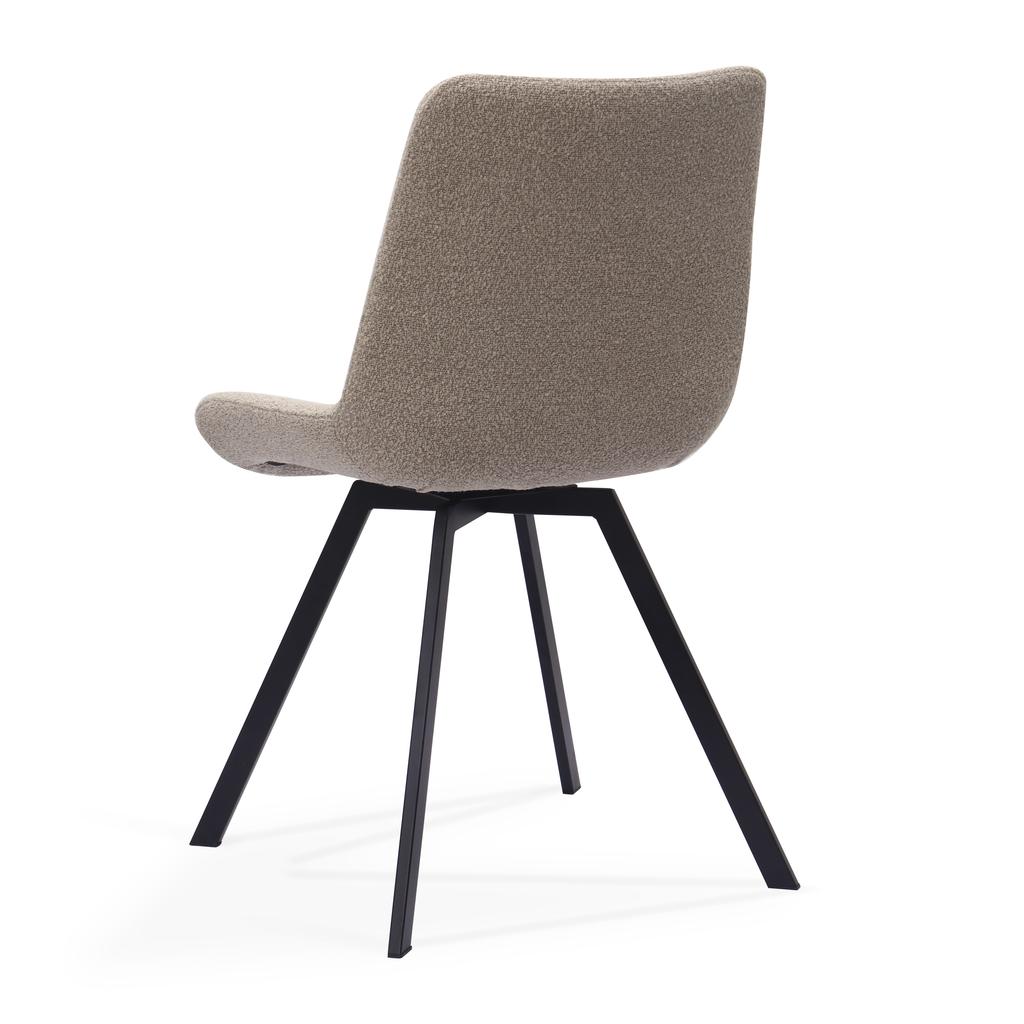 Modern Swivel Dining Chairs with Fabric Cover & Metal Legs (Set of 2) - Two Colors