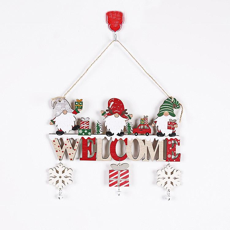 Weihnachten Holzanhänger Wichtel Weihnachtsmann Elch Schneemann Lebkuchenmann Stil Türhänger Weihnachtsbaum Anhänger Dekorationen