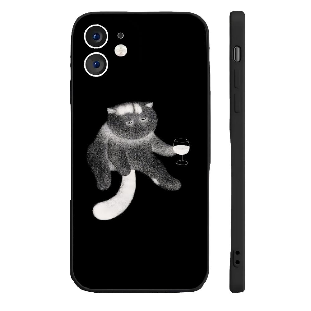 Puffer Cat, Coal Cat, Anorexia Cat 1 Phone Case Silicone Soft For IPhone 16 15 14 13 12 11 Plus Pro Max Plus