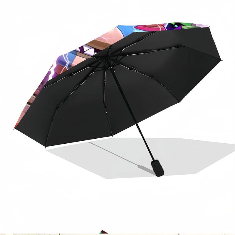 Five Nights At Freddy's Print Automatic Open Close Umbrella, Portable Foldable Umbrella, for Outdoor Commute Camping Trip, Ideal Birthday Gift