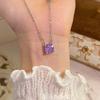 925 Sterling Silver Millennium Rose Cut Paraiba Necklace Ladies Romantic Fashion Light Luxury Collarbone ChainGood Product