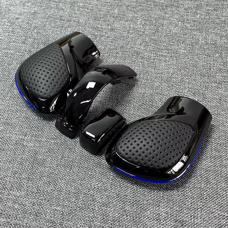 4PCS Chrome Matt With Leather Shift Knob Gear Side Cover DSG Emblem For VW Golf 6 7 R GTI Passat B7 B8 CC R20 Jetta MK6 GLI