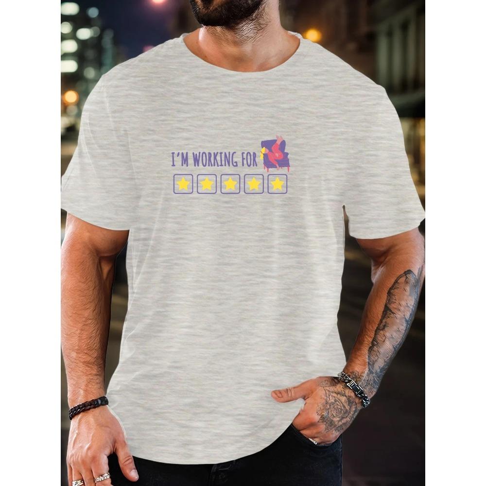 Men's Pattern Summer Casual Crew Neck Short T-shirt