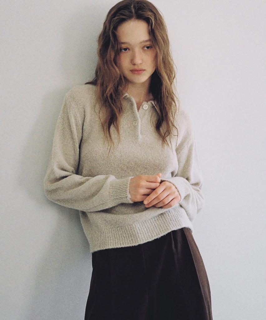 ANDNEEDS Ray Boucle Knit (Beige)