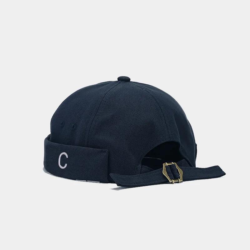 

Spring and Summer Cotton Letter Embroidery Docker Cap Brimless Hat Beanie Landlord Sailor Cap Men and Women 108 56-60cm wear сапфіровий
