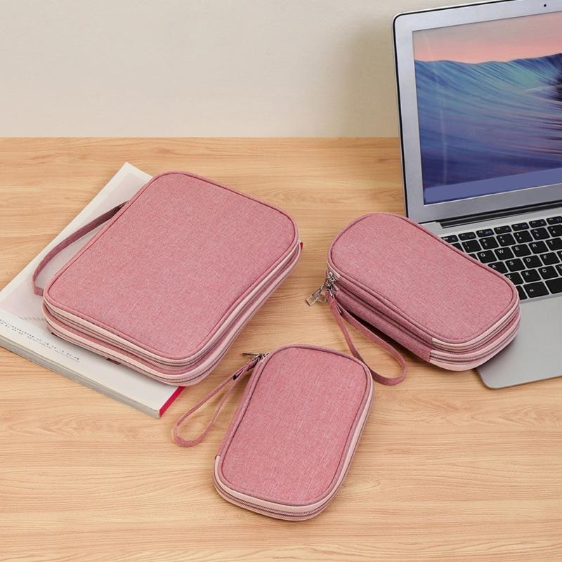 Portable Electronics Organizers Bag Featuring Double Layer For Cable Chargers PowerBanks With Waterproof Material
