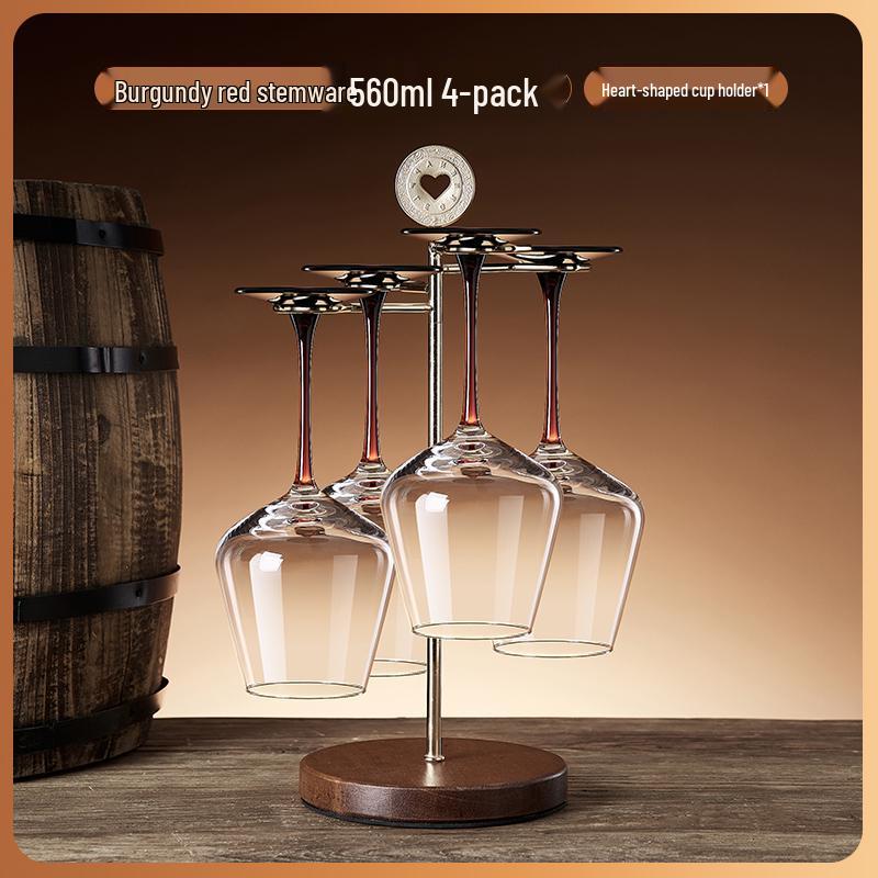 Creative Red Wine Glass Hanging Rack for Living Room Cabinets - Display and Storage Shelf with Ornaments