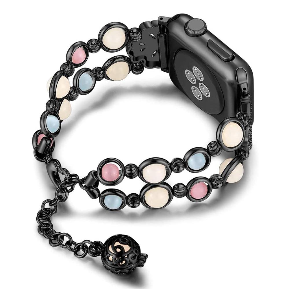 

Класичний нічний світловий ремінець для Apple Watch Band Еластичний бісерний перламутровий жіночий браслет 41 мм для iWatch SE Series 9 8 7 6 5 Ремінець для годинника 42mm 44mm