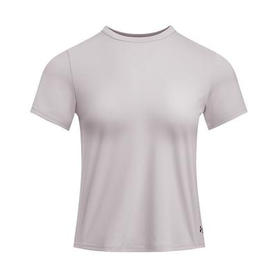 Vanish Elite Solid Color Casual Simple Breathable Short Sleeve T-Shirt Women Tops Light-Gray 1389868-009