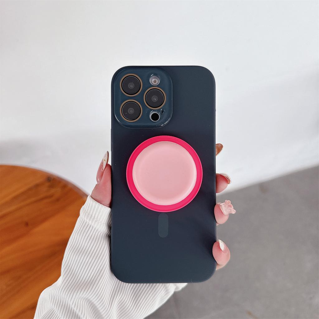 Cute Folding Bracket Kickstand Candy Color Summer Phone Case for iPhone 12 13 14 15 16 Pro Max Wireless Charging Magnetic Cover