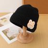 Korean Style Autumn and Winter Label Rabbit Woolen Hat for Women with Velvet and Thickening To Keep Warm Fashionable Knitted Hat Cold Hat