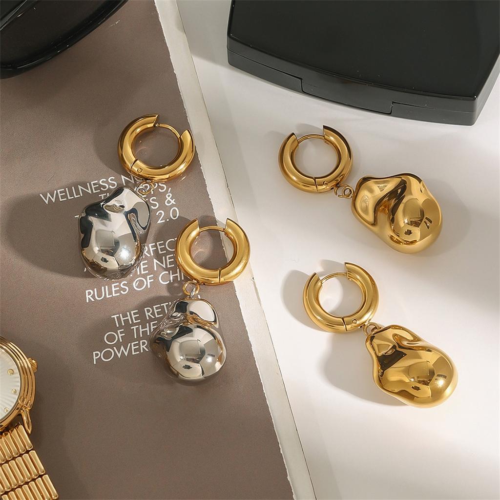 Stainless Steel Geometric Unusual Earrings Prevent Allergy Simple Metal 18K Gold PVD Plated Jewelry Bijoux Gift