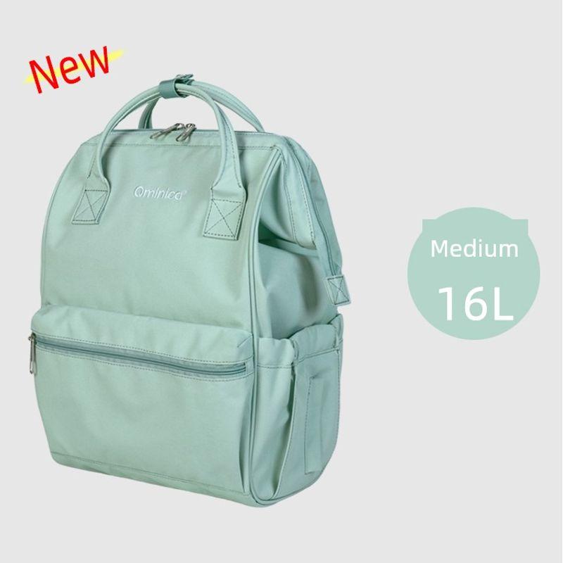 

Qminica Official Website Female Mother and Baby Go out Mummy Bag Rime Green plus version medium
