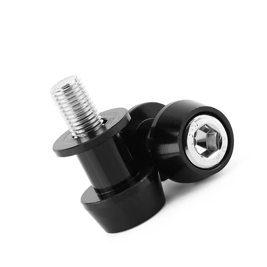 Motorcycle CNC Aluminium Alloy Swing Arm Spool Sliders Stand Swingarm Bobbins(10mm, Black)