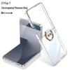 Samsung Z Flip7 Transparent Electroplated Ring Case - Fresh Style Protective PC Cover