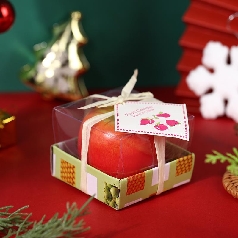 

Romantic Holiday Simulation Red Apple Candle Christmas Eve Christmas Fruit Shape Candle Medium net size 5 * 6