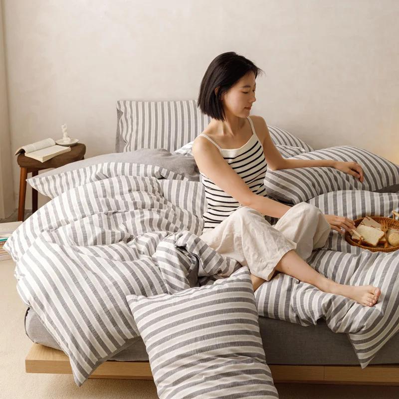 Nordic Style Modern Minimalist All Cotton Washed Cotton Four-Piece Set Standard 4-piece set