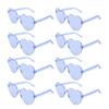 8 Pairs Heart Sunglasses PC Lens Novelty Frameless Heart Shaped Glasses for Women Beach Party Blue