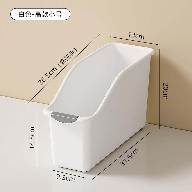 Curved Design Storage Boxes Heavy-Duty Plastic Organizer White Space-Saving Container for Under Sink Pantry & Cabinet Required