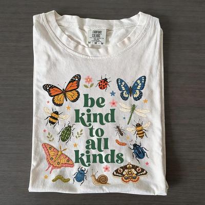 Retro Insect Butterfly Be Kind To All Kinds Shirt, Nature Lover Wildlife Tee