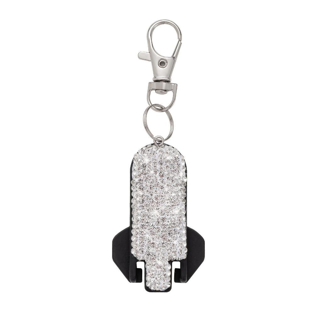Creative Beverage Bottle Opener 2 in 1 Rhinestone Can Opener Bottle Opener Keychain Kitchen Gadget белый