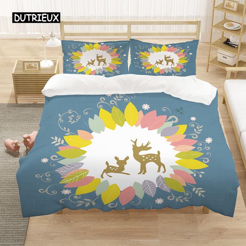 Cartoon Königin König Bettbezug Niedliche Tiere Bettwäscheset Kinder Jungen Mädchen Oktopus Seestern Blau Weich 2/3tlg. Polyester Steppdeckenbezug