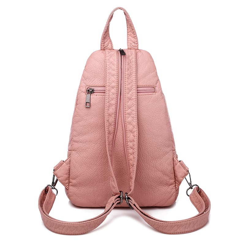 Damen Rucksack Multifunktionale Brusttasche Umhängetasche Gewaschenes Weiches Leder Rucksack