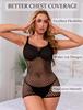 Womens Fishnet Bodysuit Shorts Style Sexy Mesh Teddy Lingerie One Piece Nightwear
