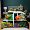 Classic Teena-ge Mut-ant Ninja Turtles Bedding Set All-Season Duvet Cover Set Soft Quilt Cover Lightweight 3-Pcs for Teens