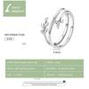 BAMOER 925 Sterling Silver Delicate Elegant Branch Element Adjustable Ring for Women Fine Jewelry