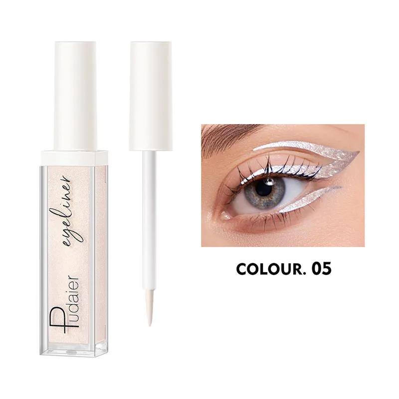 12 Colors Waterproof Metallic Liquid Eyeliner Long-lasting Green Gold Blue Sweatproof Quick-drying Eyeliner Pencil Eyes Makeup