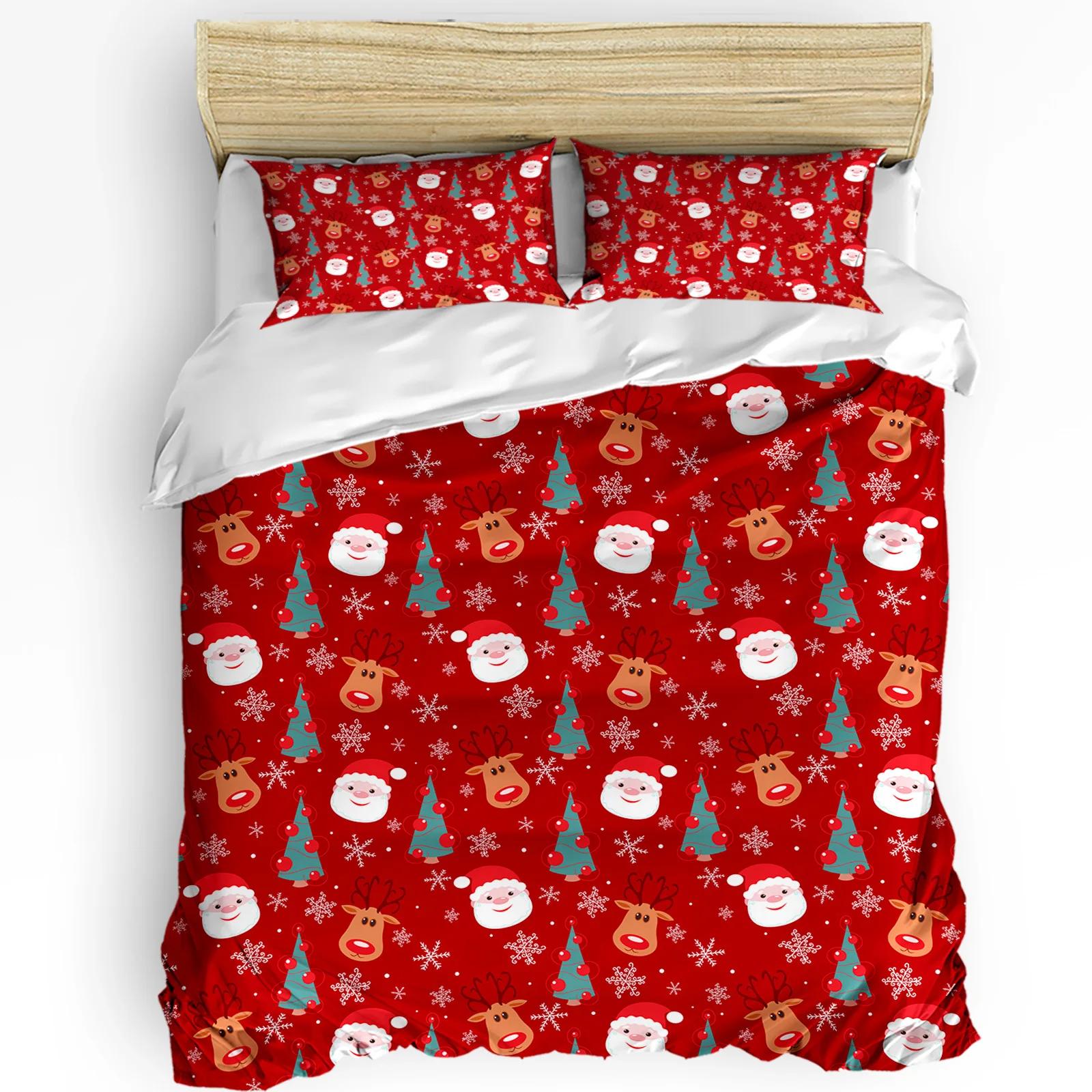 

Рождественские снежинки Красный С Новым годом Пододеяльник Постельное белье Комплект постельного белья для дома Пододеяльник Наволочки Спальня Постельное белье Без простыни EU single(135x200cm)