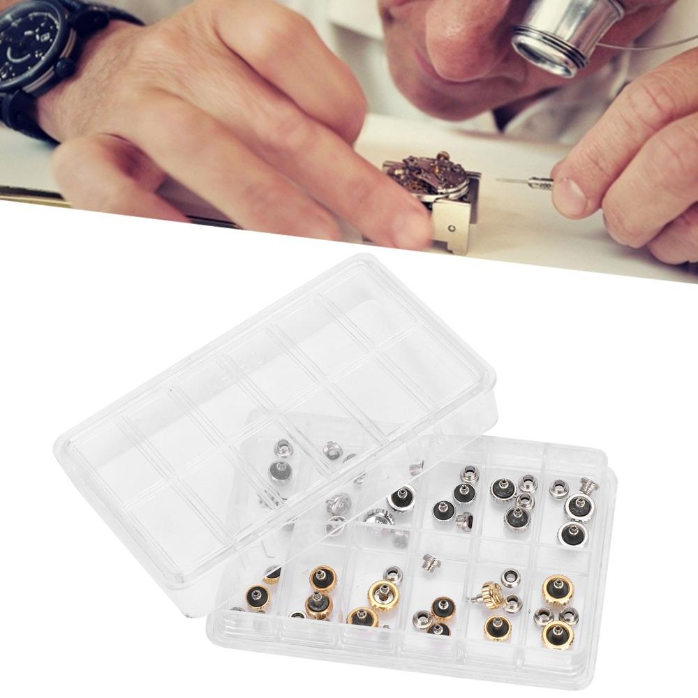 24PCS Silver/Gold Color Watch Crown Assorted Replacement Accessories Accessory Installation
