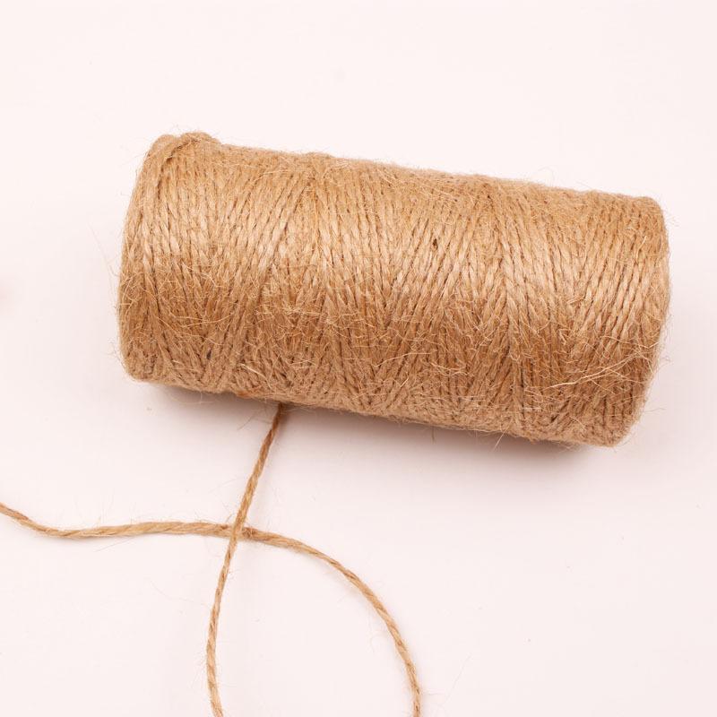 2Mm Cylindrical Hemp Rope 2 Strands Decorative Handmade Diy Gift Bundled Woven Natural Jute Hemp Rope Gift