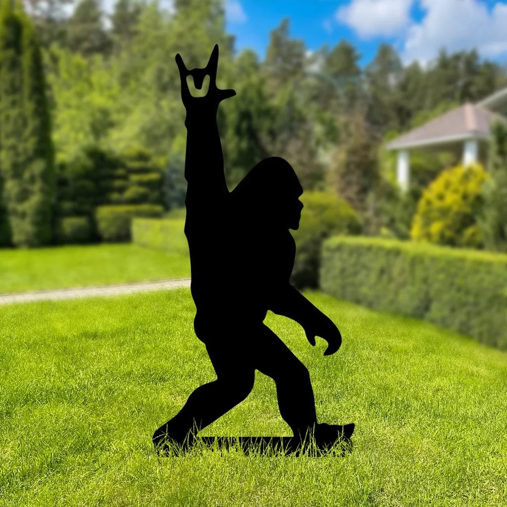 Bigfoot Metal Stake Outdoor Decor Big Foot Sasquatch Gifts for Men Women Bigfoot Silhouette Statues for Yard Art