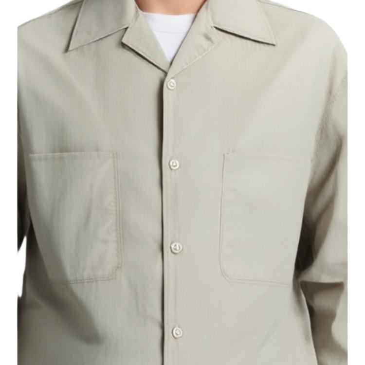 UNIQLO SS24 U Series Solid Color Button Down Collar Long Sleeve Shirt Men shirts Smoke-Gray 464936-04