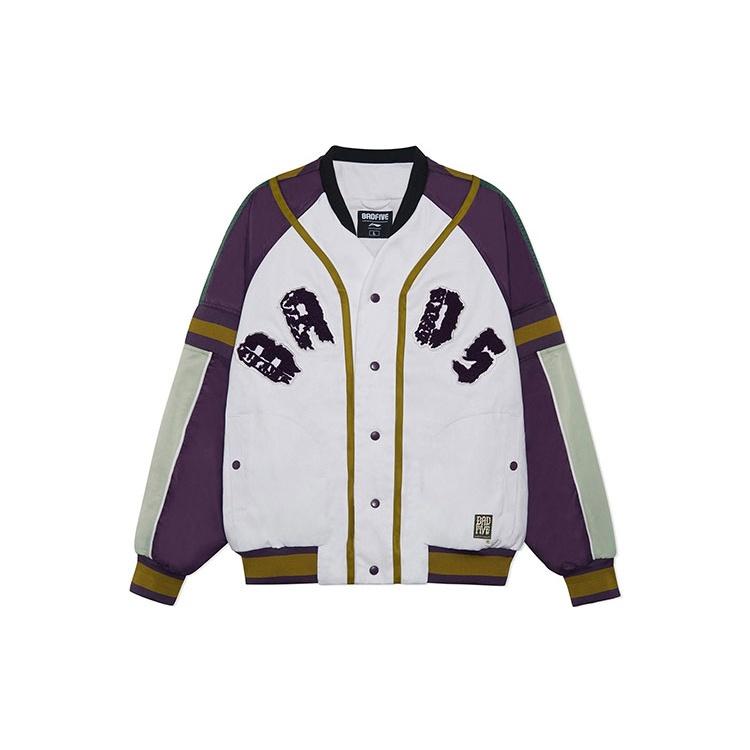 Li-Ning BADFIVE Sports Basketball Series Printing Jacket  White Green Purple  Men s AJMS011-1 XL