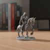 Gothic Style Skeleton Undead Knight Statue with Base Undead Skeleton Rider Horse Figurine Study