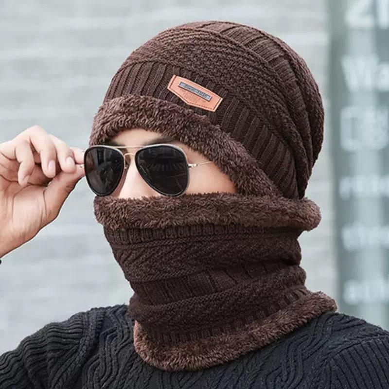 

Hat, scarf, integrated cycling hat, men s and women s autumn and winter new warm, windproof and cold-proof sleeves, fleece and thickened