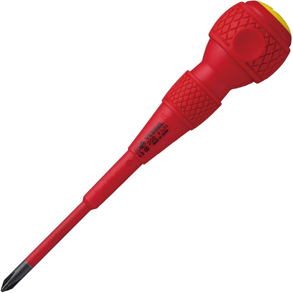 VESSEL (VESSEL) ball grip insulated screwdriver +1 x 75 electric shock protection VDE standard ce...