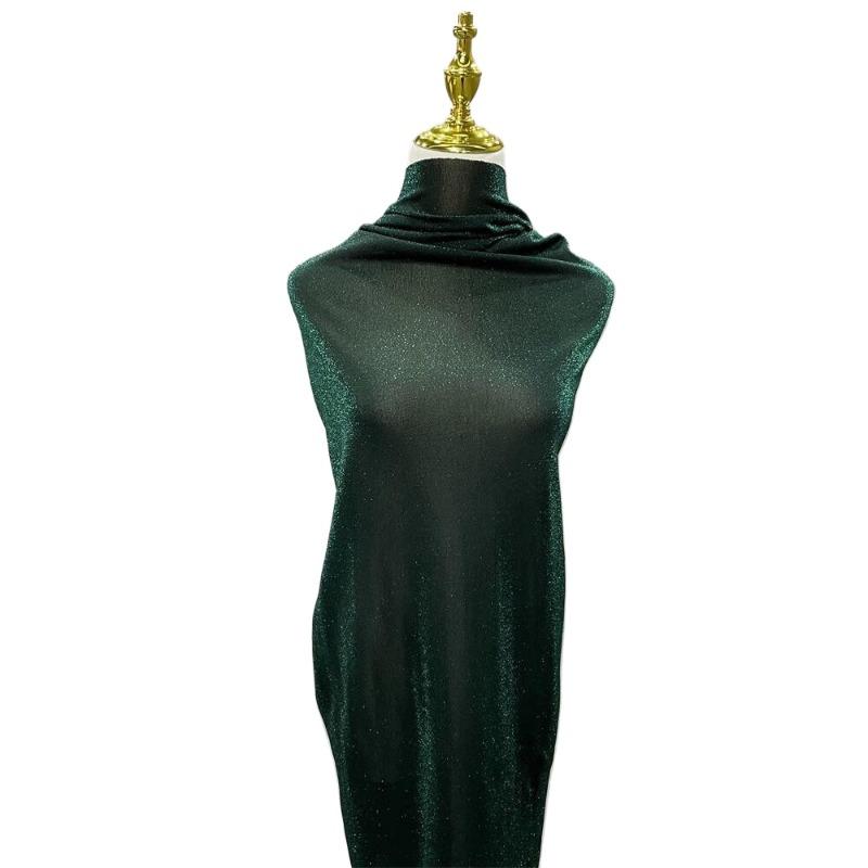 1meter Dark Green Color Bright Silk Fabric Peacock Green Color Star Sparkle Fabric for Halloween Christmas Decor