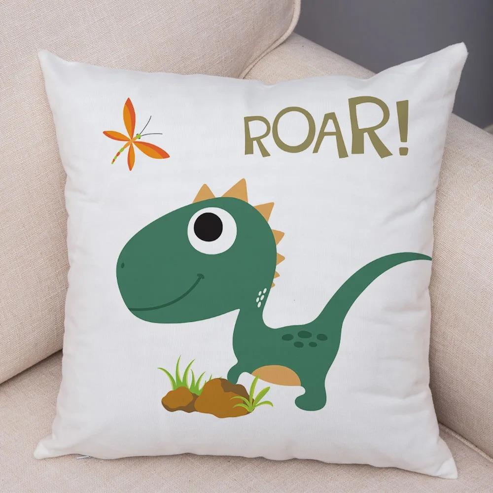 Süße Cartoon-Dinosaurier-Dekorative Kissenhülle Büro Wohnzimmer Heim-Kissenhülle Auto-Schmuck