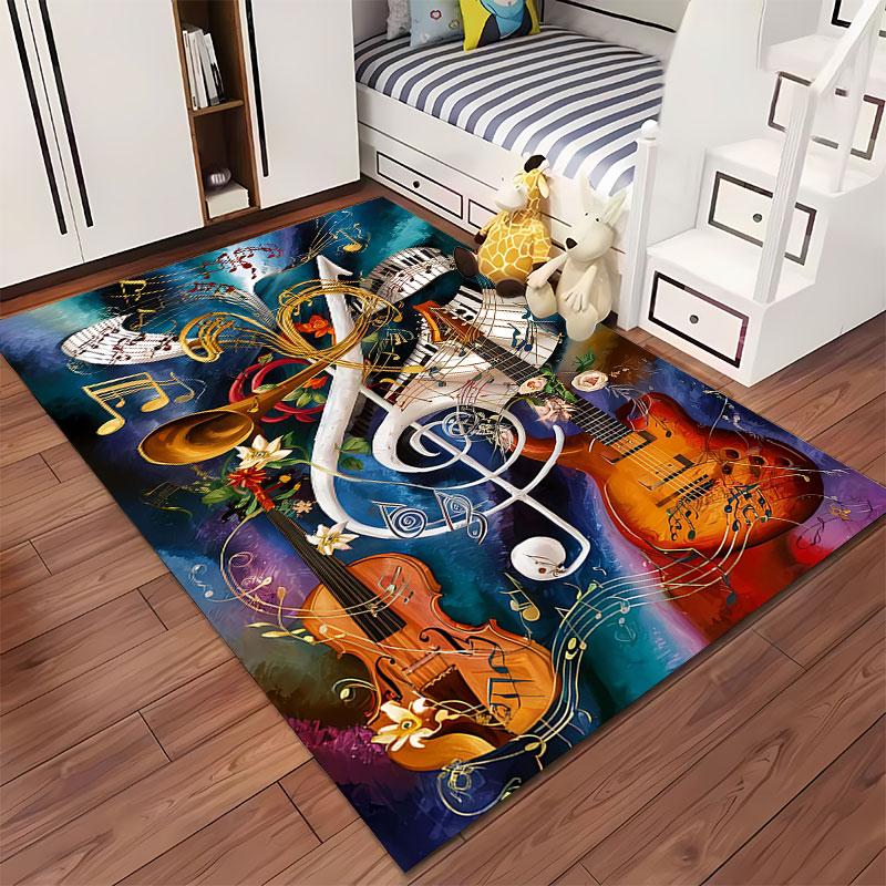 Musical Instruments Art Carpet suitable as a non-slip mat for the living room or bedroom sofa