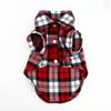 Abbigliamento estivo per animali domestici tono rosso, texture traspirante, maglietta per cani piccoli, camicia a quadri per cani, per incontri casual