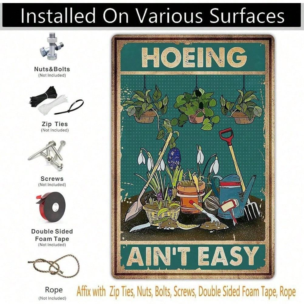 

Funny Garden Sign Metal Tin Plaque Humorous Gardening Gift Home Decor Wall Art 20x30